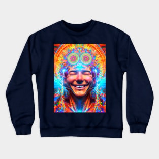 Peaking (3) - Trippy Psychedelic Art Crewneck Sweatshirt